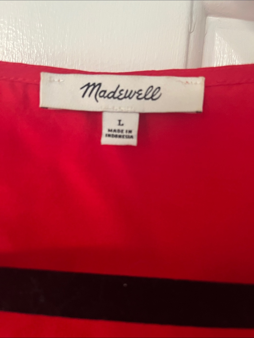 Madewell Red Ruffle-Front Blouse - Picture 2 of 3
